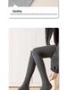 Women's Gray Velvet Leggings with Vertical Stripes – Slimming, Micro-Pressure, Stirrup Style for Autumn/Winter.