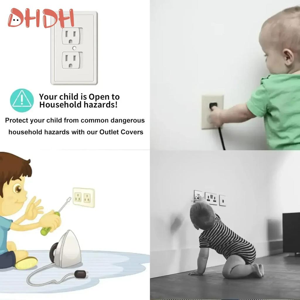 Elektrische Sicherheitssteckdosen-Schutzabdeckung Babypflege Sicherheitsvorkehrung Schutz Kinder Anti-Elektro Baby-Sicherheitsstecker-Abdeckungen