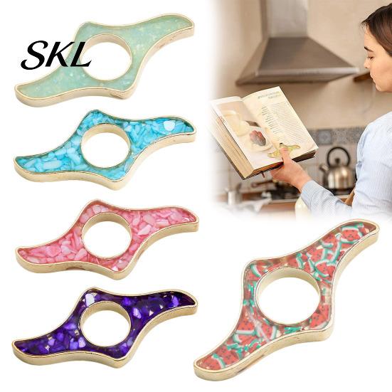 Eye-catching Glitter Bookmark Book Page Holder, Thumb Ring Holder for Reading, Smooth Edge Metal Opener Reading Accessory Students Readers
