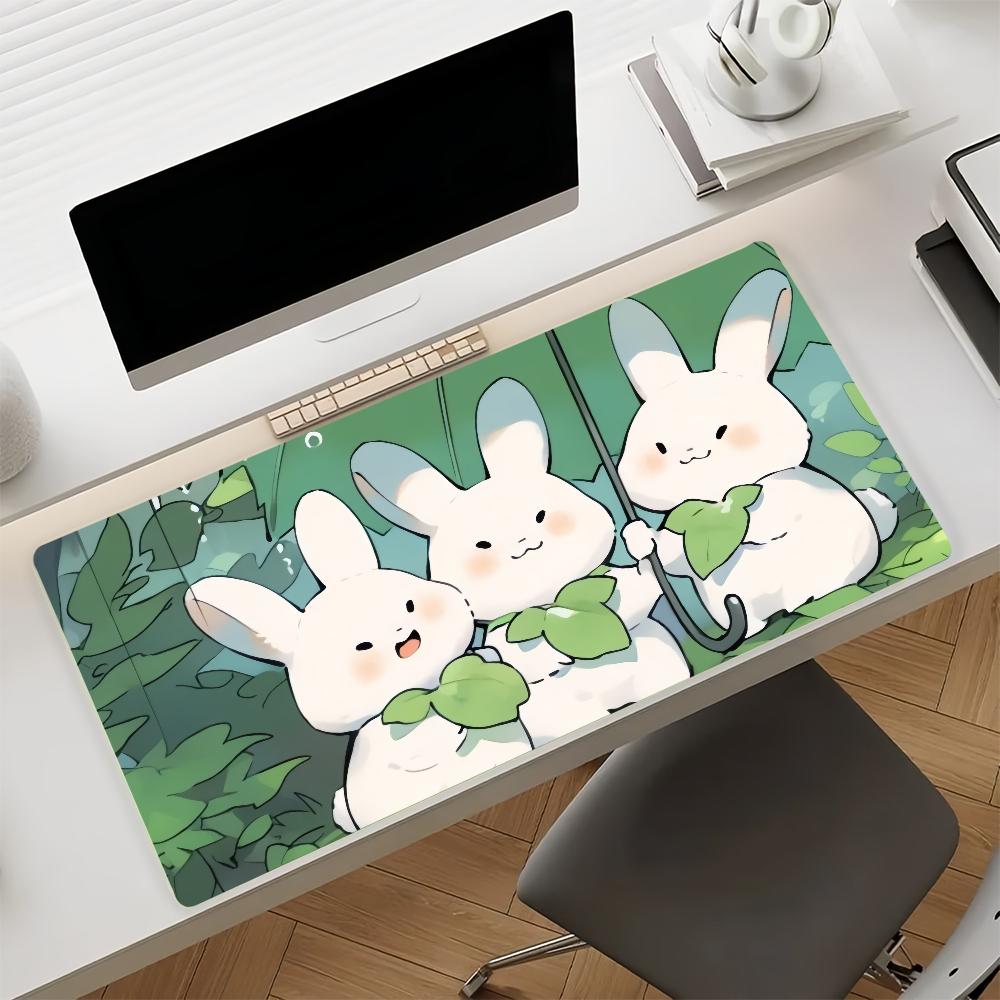 Lovely Bunny Rabbit Kawaii Mouse Pad Nonslip Rubber Gamer Balance Computer Mat Decoracion Deskmat Laptop Office Large SBD400x800x2mm