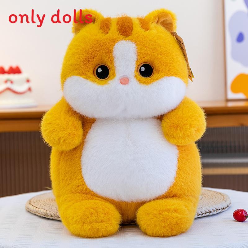 Pluche kat met PP-katoenvulling, zachte dierenknuffel voor kinderen en volwassenen.