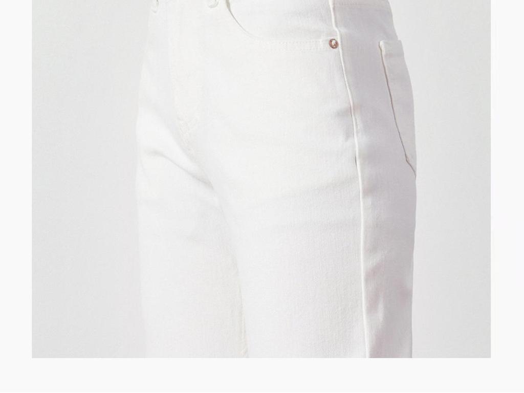 Women's High-Waisted Wide-Leg White Jeans, Floor-Length, Spring New Arrival, Versatile Slimming Straight Pants