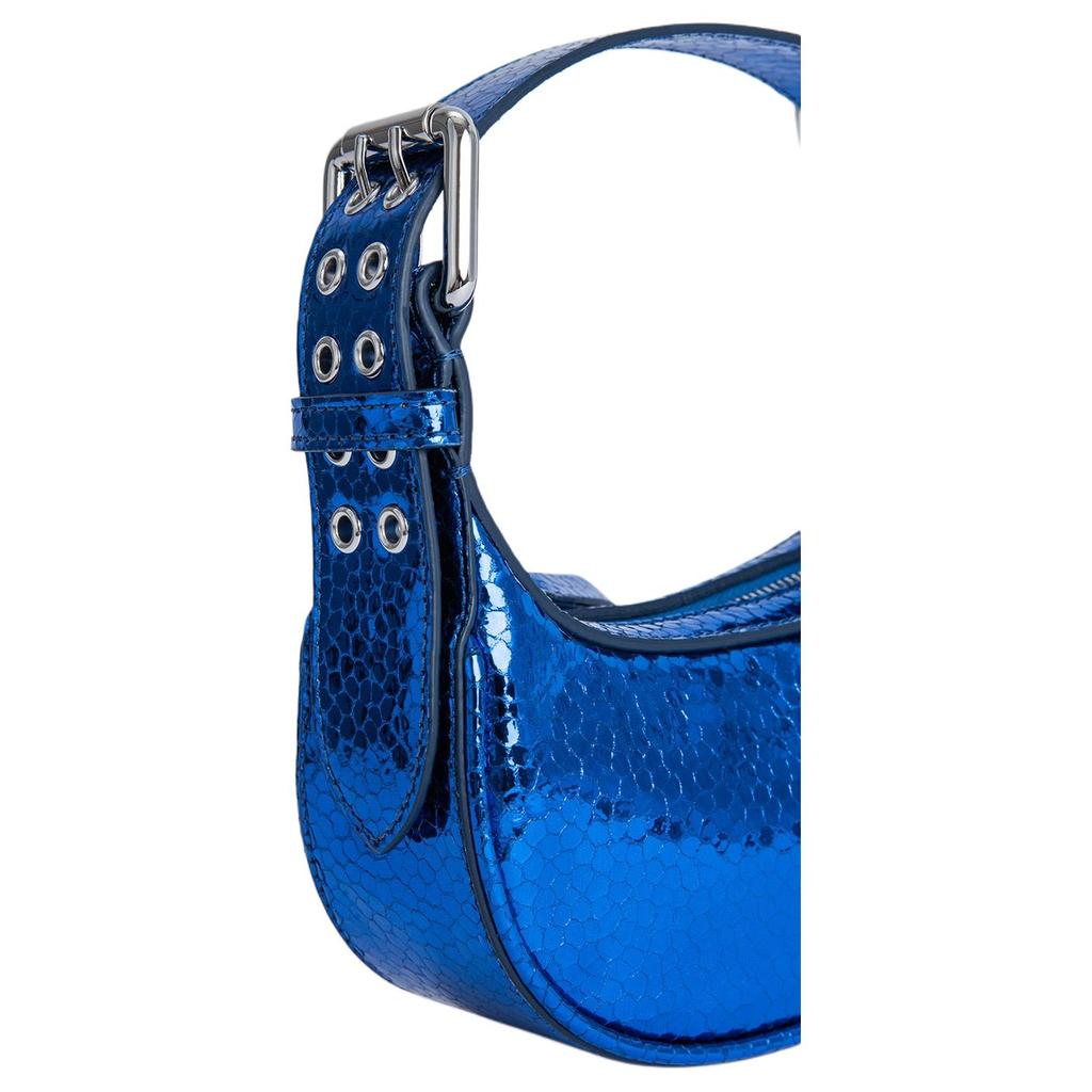 By Far Soho 19 Metal Buckle Textured Goat Leather Mini Handbag Women handbag Blue 23CRMNSSBUFLGSMA