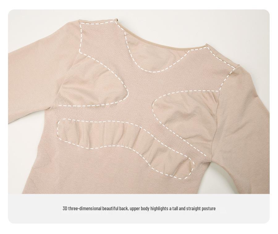 Camellia Oil Cashmere Tummy Control Back Smoothing Thermal Top Women's Autumn Winter Slimming Underwear Set