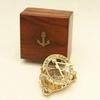 10.16 Cm Brass Sundial Compass with Wooden Box Engraving Gift Nautical Décor Handmade Steampunk Travel Compass Gift