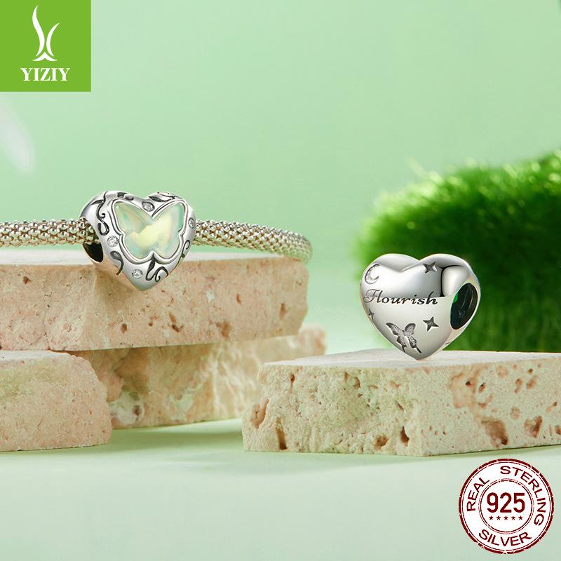 Diy Bracelet Beaded Accessories Wizard Of Oz Butterfly Butterfly Heart 925 Silver Beads Loose Beads