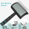 Firm Slicker Brush - Extra Long Pin Brush For Large Dog Pet (Black)