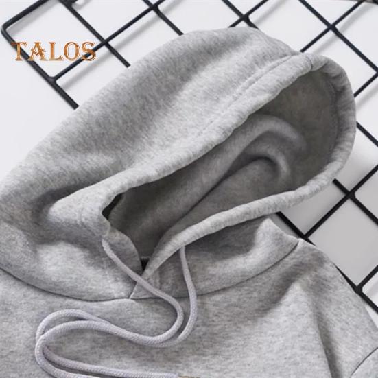 Felpa con cappuccio unisex autunno inverno polsino orlo elastico ampia tasca applicata spessa felpata ampia tinta unita stampata cappuccio coulisse coppia top