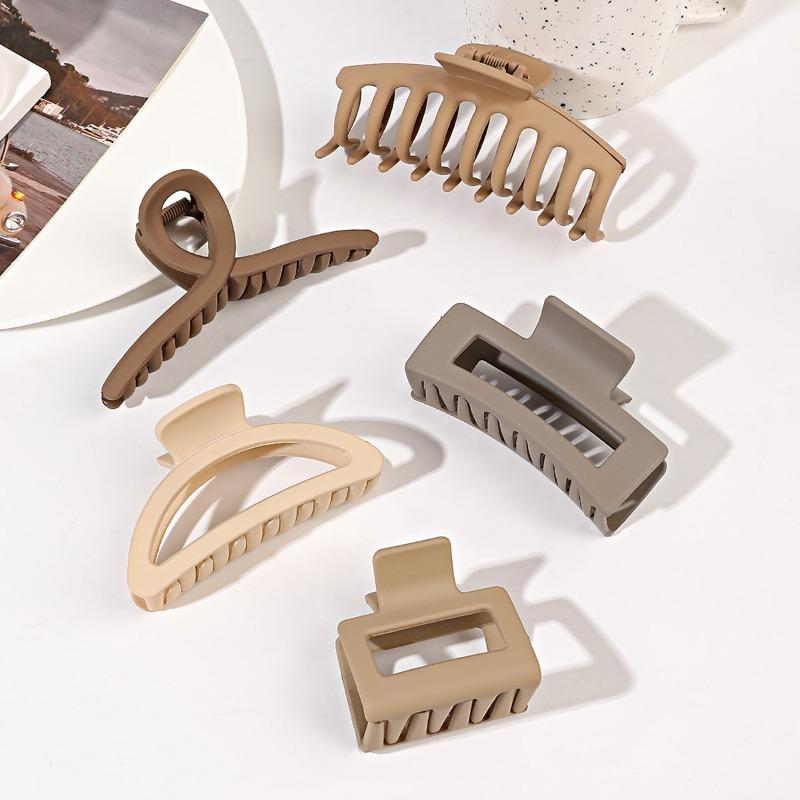 New Fashion Milk Cafe F Hairpin Combination Grab Clip Set Amazon Frosted All-match Hinky Hair Accessories Shark Clip