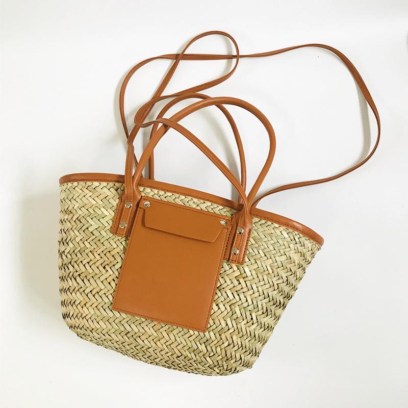 **Summer Straw Woven Tote: Large Capacity Beach & Shoulder Bag**