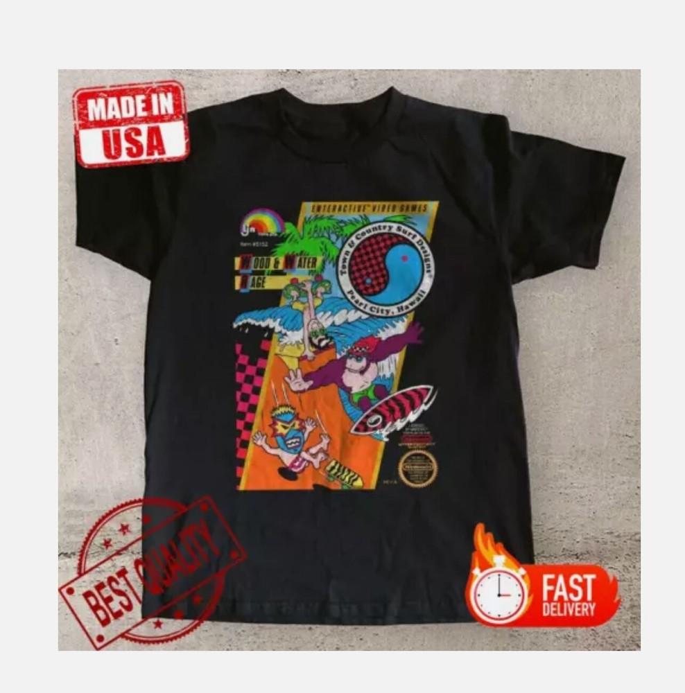 T and C Town and Country Surf Designs Retro Replica Video Game T-Shirt Size