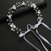 Bridal Hair Accessories Wedding Women Pearl Hairband Fairy Pink Wreath Girl Head Flower Crown Golden Wire for Female Decoration