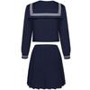 Sailor uniform cosplay long sleeve 8 sizes authentic navy blue JK school uniform high school girl front opening large size [Cosplay Holic] (long