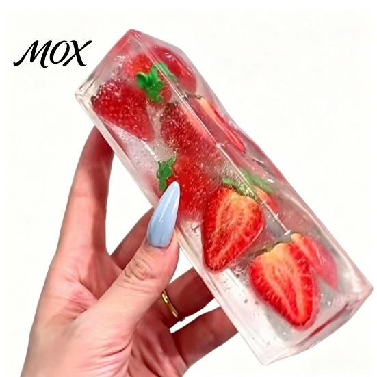 Stress Relief Clear Stick Toy Shapeable Fruit Bar Squeeze Toy, No Rebound Soft Stretchy Fidget Strip for Relaxation