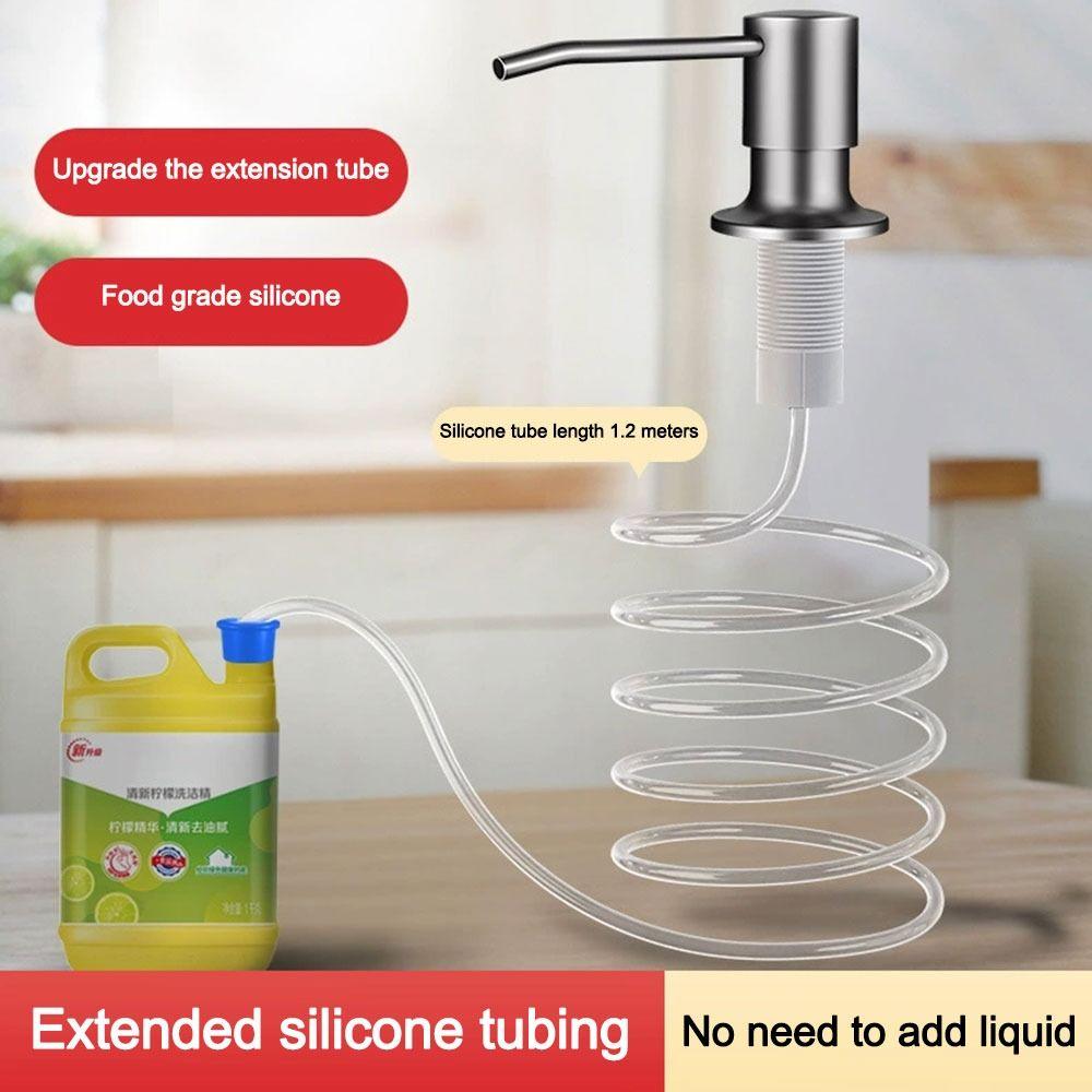 304 Stainless Steel Sink Soap Dispenser Rust-resistant Self-Priming Built In Soap Dispensers Brushed Nickel