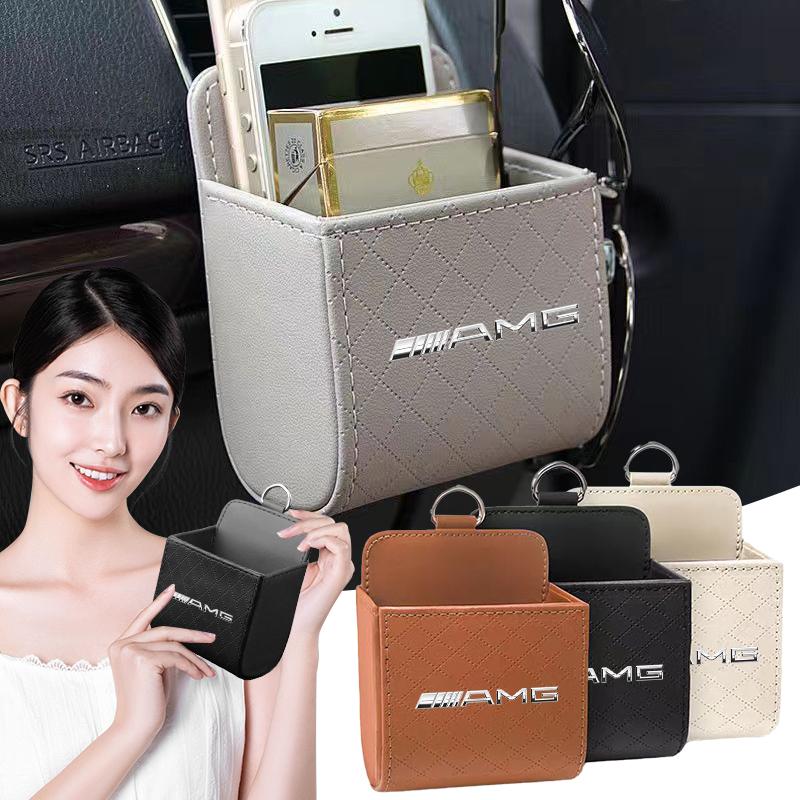 Car Air Outlet Storage Box Phone Glasses Organizer Car Goods For Mercedes Benz AMG W212 W205 W246 W177 W176 W213 GLC GLE GLS ML Welcome Projection