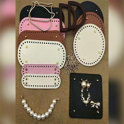 Accesorios para bolsos con fondo redondo ovalado hecho a mano Diy de parte inferior de bolso de cuero