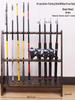 10-Tier Wooden Fishing Rod Display Stand: Floor-Standing Rack for Home & Shop.