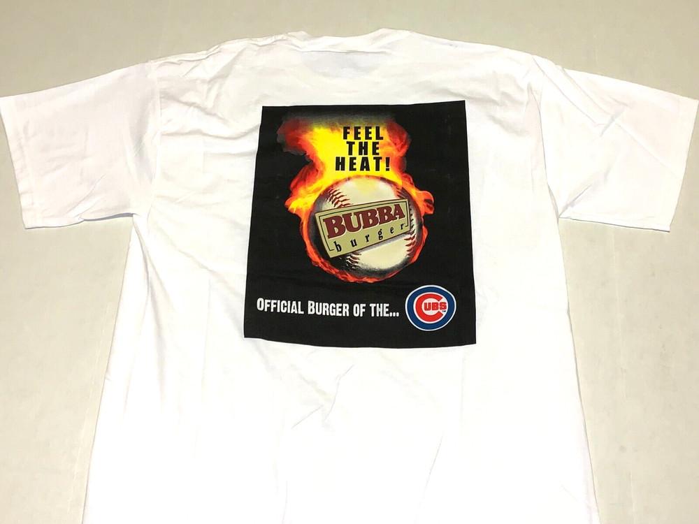 Rare! Vintage 2000s Chicago Cubs Grab A Bubba Burger Baseball T-Shirt New! LARGE Unisex T-Shirt XXXL