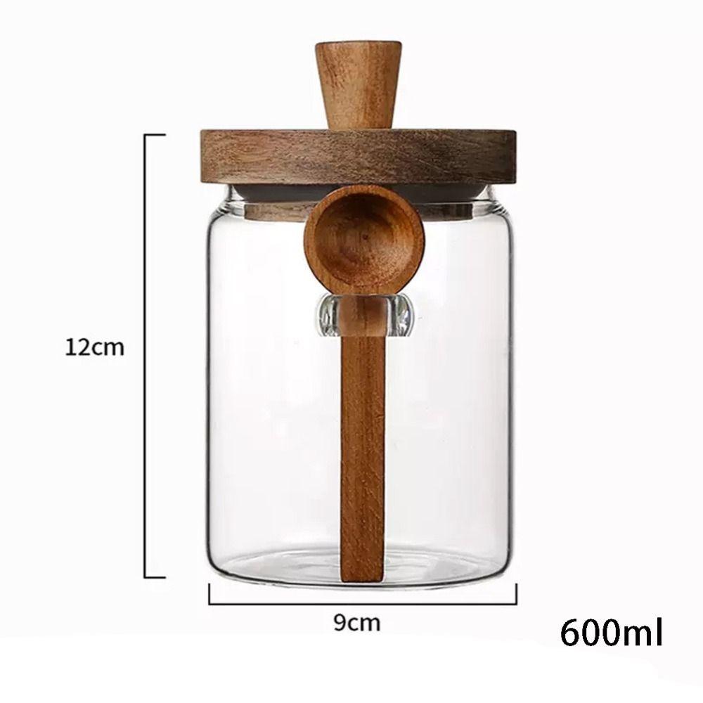 

Portable Five Grains Storage Can Kitchen Coffee Tea Storage Bottle New Glass Sealed Jar M