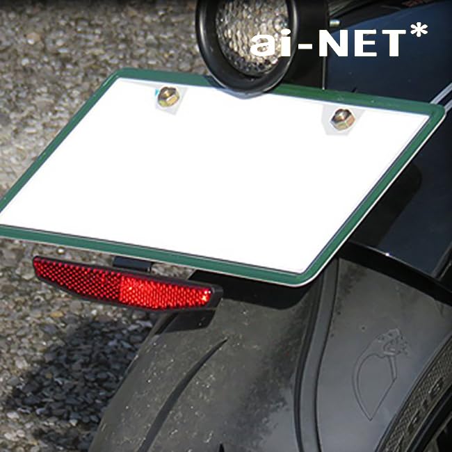 Slim Reflector Kit, Universal License Stay, Reflector, Black, Stylish, Lightweight, License Plate, License Plate, AINET, Motorcycle, Custom Parts