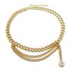 Women Vintage Style Retro Tassels Multiple Layer Waist Chain Embossed Body Chain