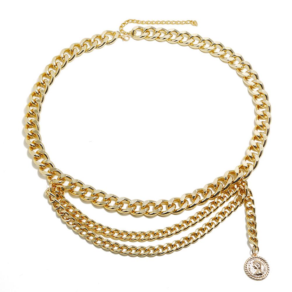Women Vintage Style Retro Tassels Multiple Layer Waist Chain Embossed Body Chain