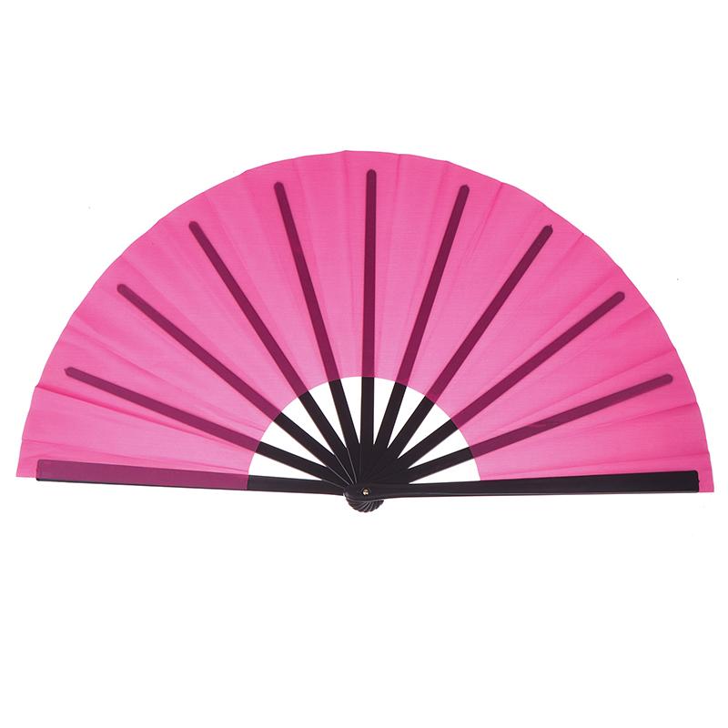 Chinese Martial Arts Kung Fu Fan Tai Chi Dance Fan Plastic Stage Performance Folding Fan Solid Color Fan Photo Prop