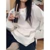 Minimalist Women's Warm Cotton Long-Sleeve T-Shirt for Spring, Autumn, Winter