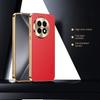 First Layer of Cowhide Lychee Texture Electroplated Frame Case For OnePlus 13R 13 12R One Plus Ace 5 Pro 3 2 Lens Protect Cover