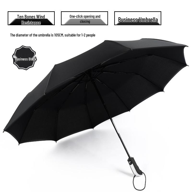 Enhanced Automatic Folding Umbrella for Men & Women: Dual-Use Sun & Rain Protection with Thickened Sunshade & UV Shield