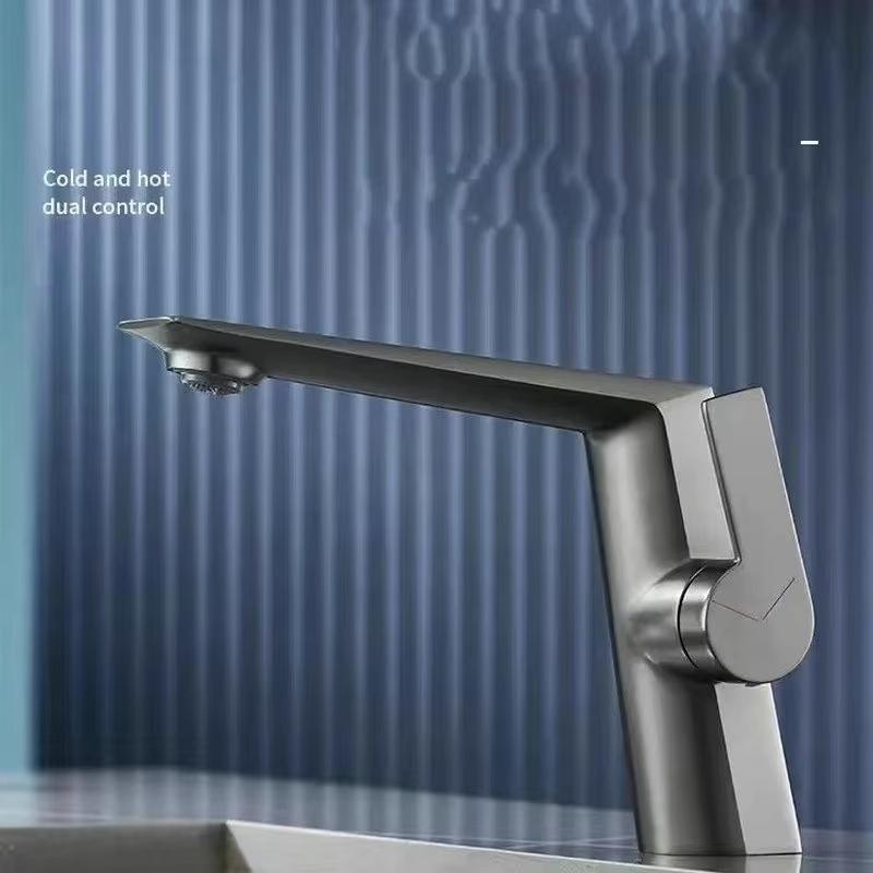 

Chrome/gun gray hot and cold dual-use basin faucet bathroom toilet light luxury wash basin under the counter basin wash basin fa G9/16 сірий