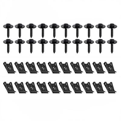 Universal Car Mudguard Fastener Stand Clip With Screw U Washer Rust Resistant Metal Bracket For Multiple Vehicle Models