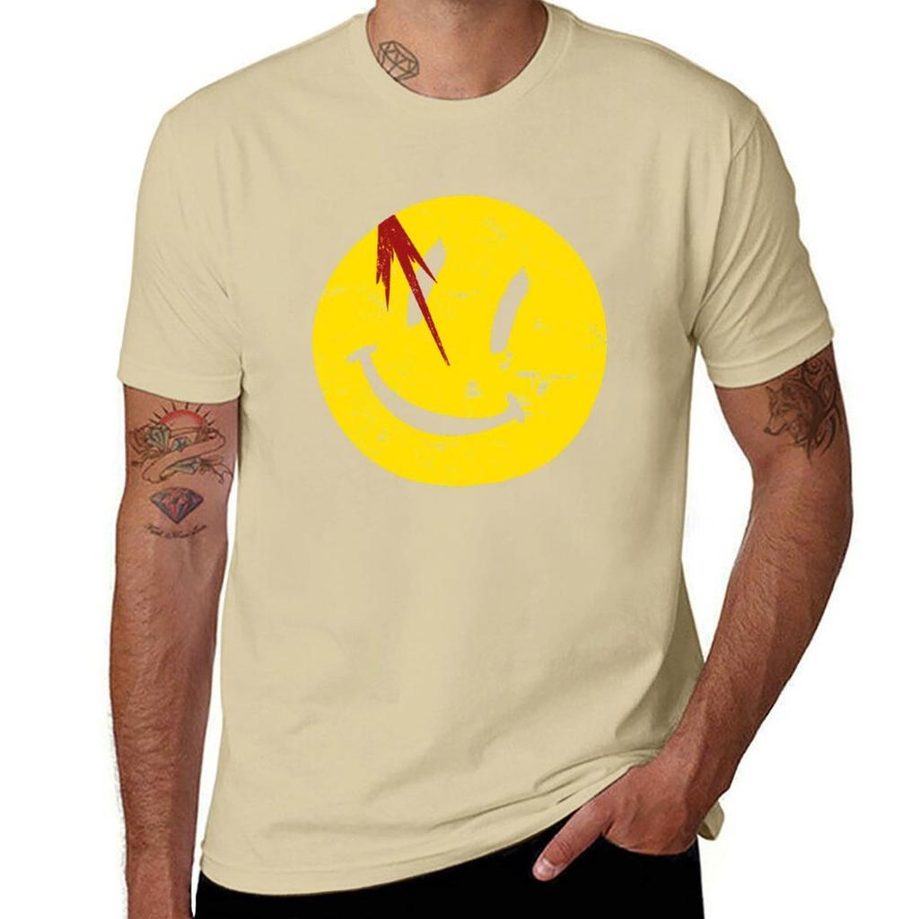 Watchmen Symbol Smile Vintage T-Shirt Summer Tops Sports Fans Mens T Shirts