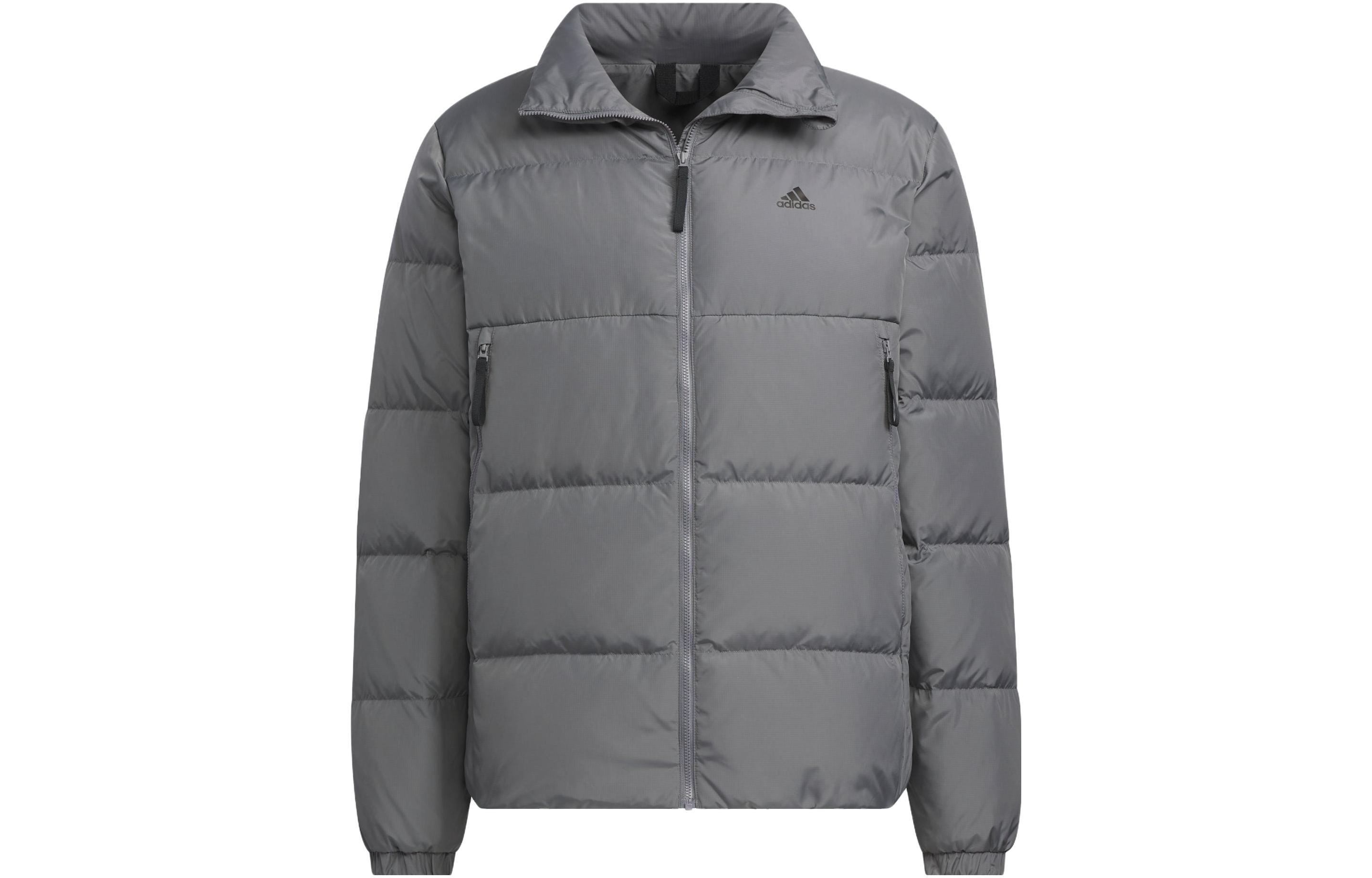 Adidas Down Jackets Men s Gray Stand Collar Moderate Other IT8725 XXS
