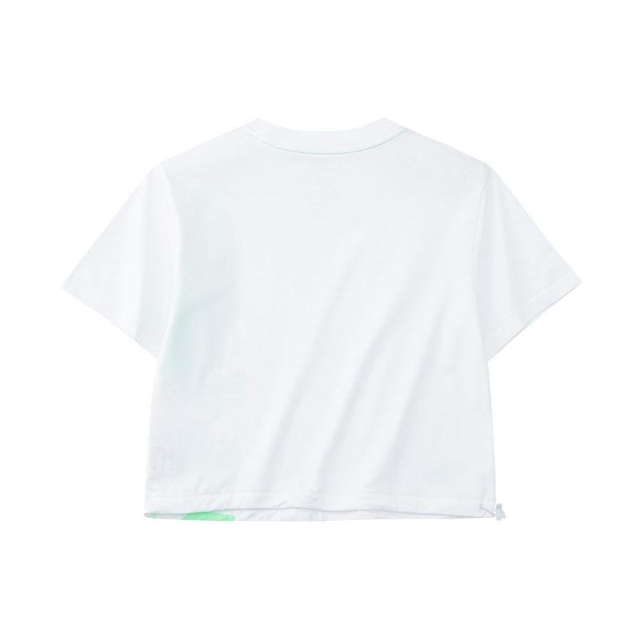 Anta Letter Pattern Printed Round Neck T-Shirt Women Tops Snow-White 162228115-1