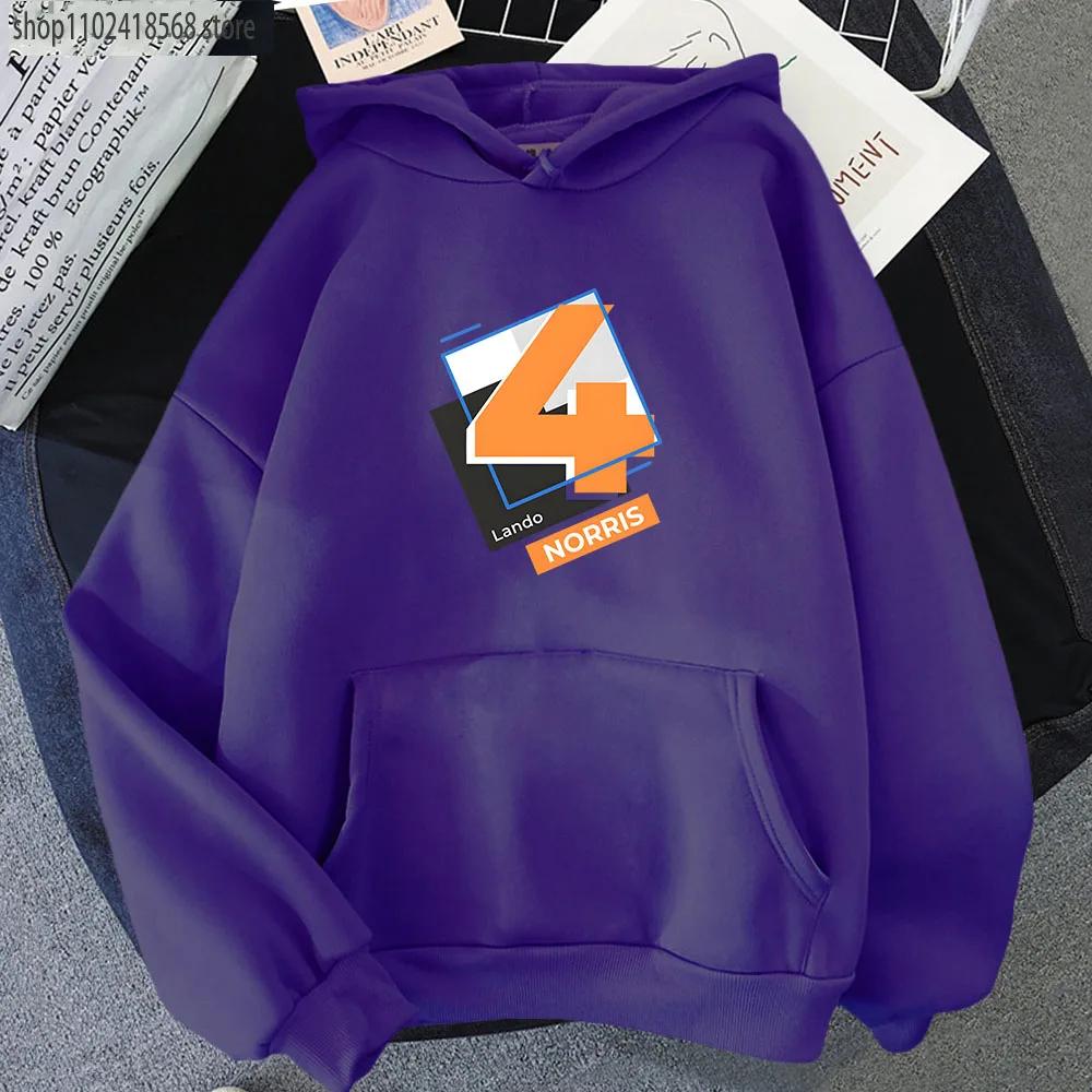 Men's Clothing F1 Hoodies Number 4 Sweatshirt Y2k Clothes Autumn Winter Women Unisex Streetwear Long Sleeve Top