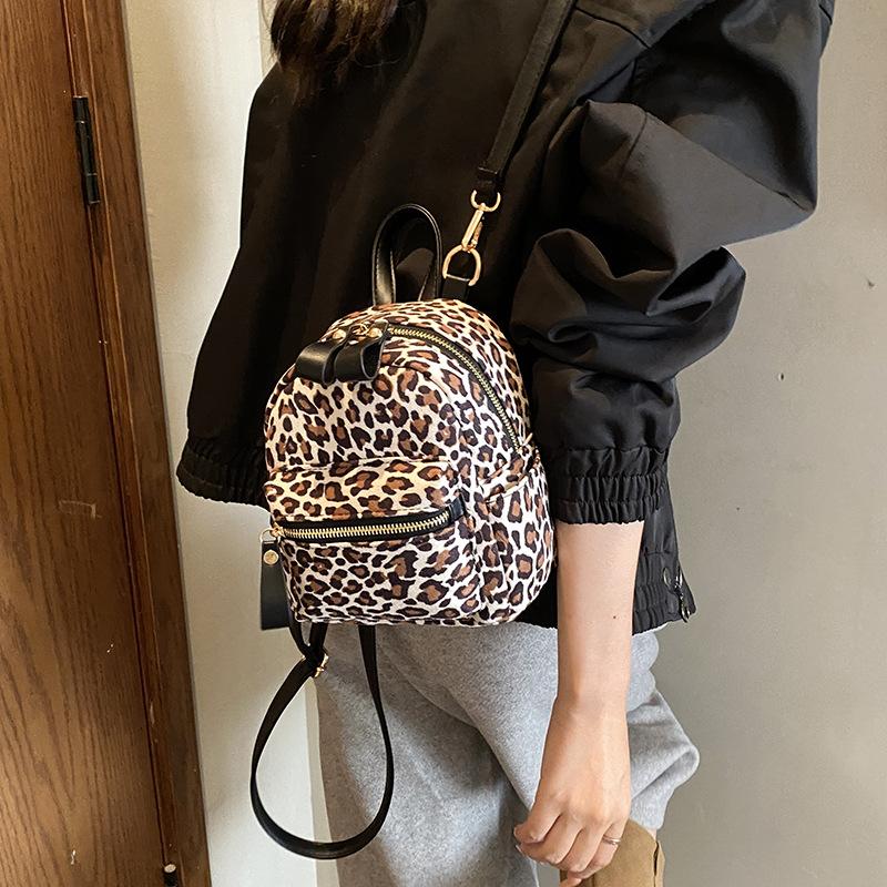 Retro Niche Leopard Print Backpack for Women, New Spring and Summer Mini Backpack, Travel Daily Backpack