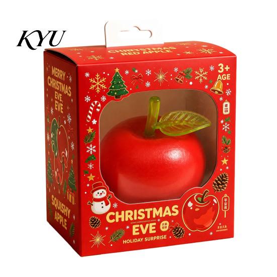 Office Stress Reliever Fruit Squeeze Sensory Toy, Christmas Shaped Soft Slow Rise Fidget Gift for Kids Cute Novelty Relief Toy Adults Anxiety