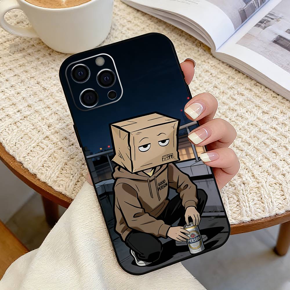 Cartoon Paper Man   Phone Case For iPhone 17, 16,15,14,13,12,11 Plus,Pro Max, Others Soft Black Cover