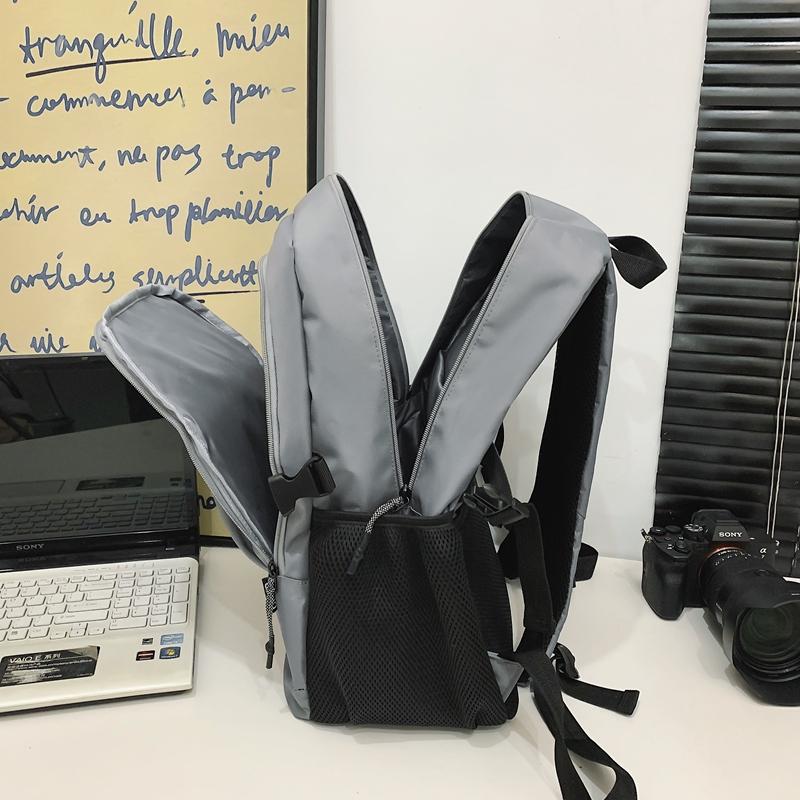 Men's Outdoor Backpack Solid Color Women Large Capacity Backpack Student School Bag