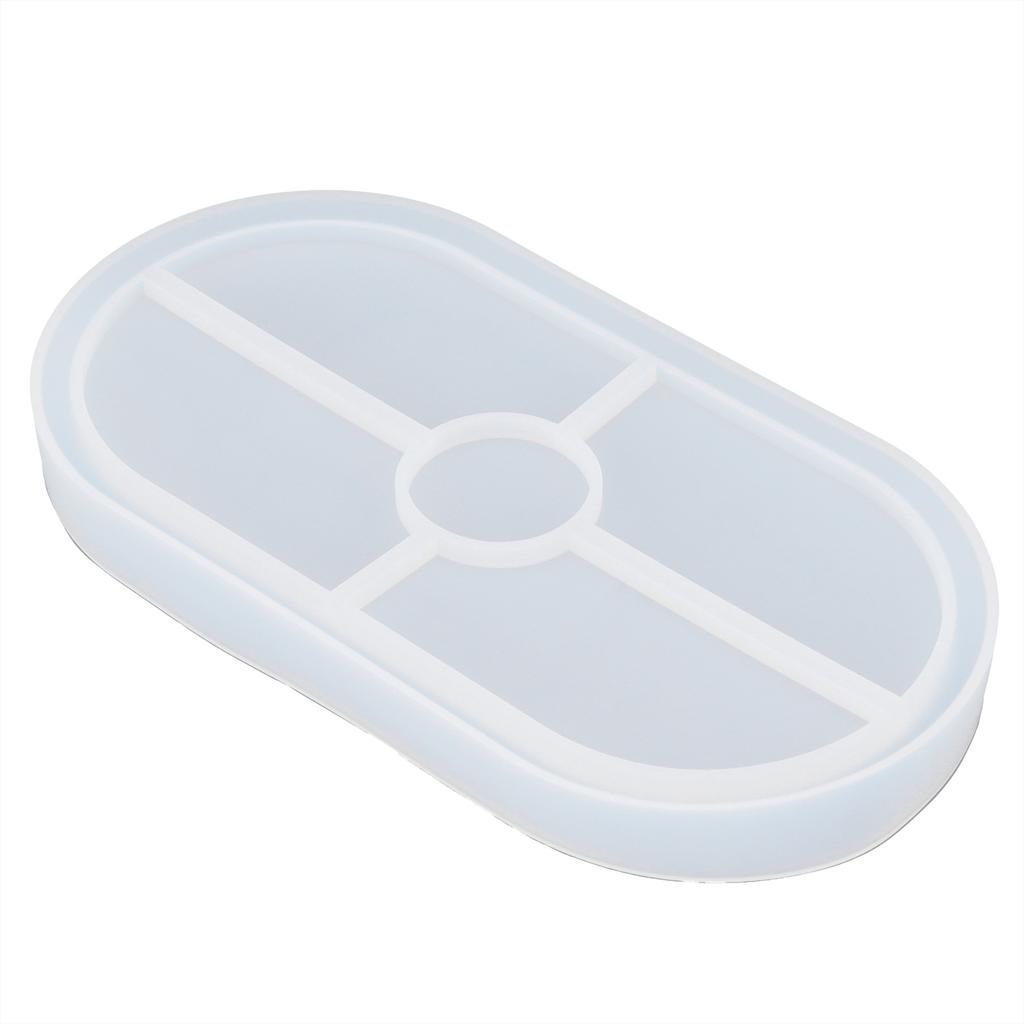 DIY Silicone Mold Oval Crystal Epoxy Resin Tea Coaster Mold for Home Kitchen Bakery