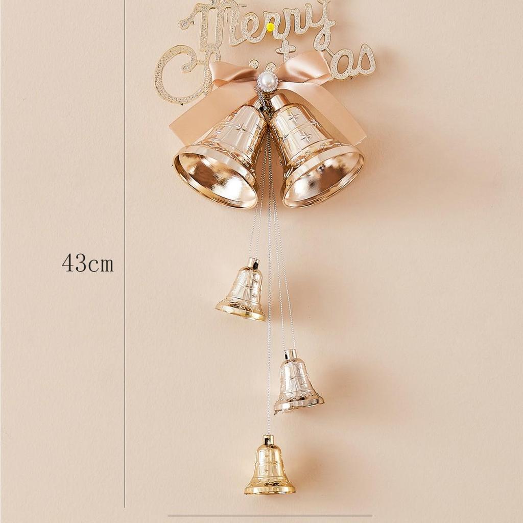 Champagne Gold Christmas Bell Sign Ornament for Tree
