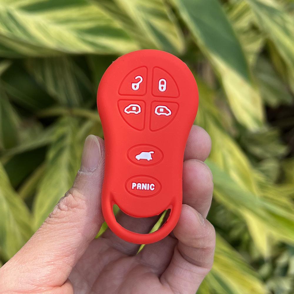 

Silicone Car Key Cover Case for Chrysler Dodge Jeep Concorde Sebring LHS Viper Stratus Liberty Keyless Go Remote Keychain Holder красный