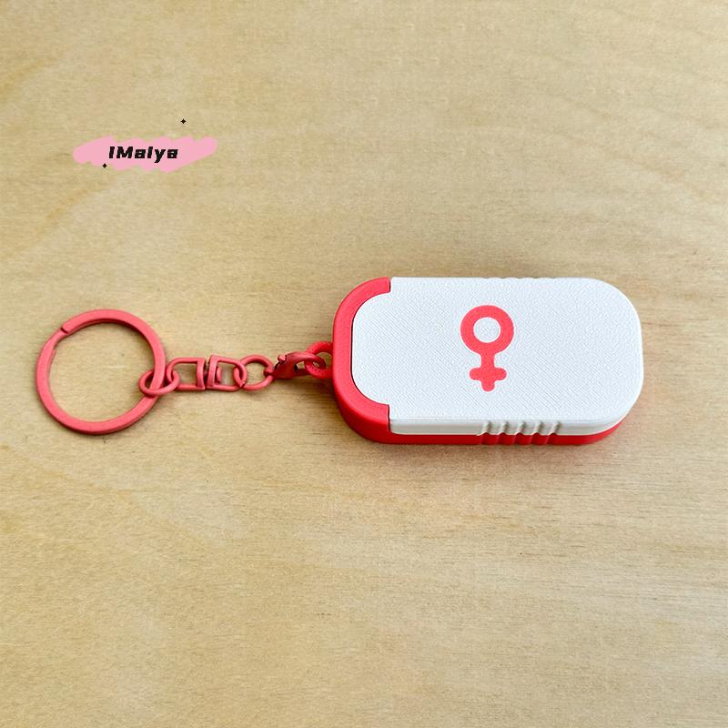 M-Mini Sliding Pill Box With Keychain Medication Organizer Sliding Lid Pill Holder Portable Travel Daily Medication Management