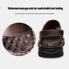 New Summer Top Layer Cowhide Sandals Men's Leather Breathable Beach Shoes Trendy Casual Leather Sandals and Slippers