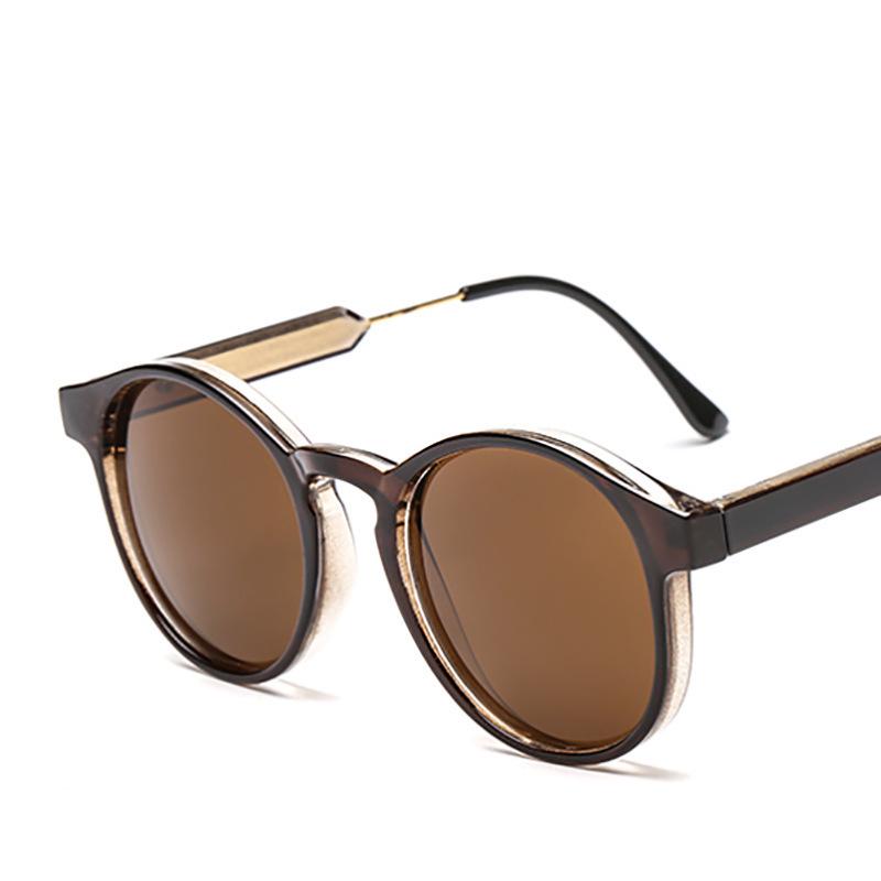 Trendy Women's Retro Round Frame Anti-UV Sunglasses