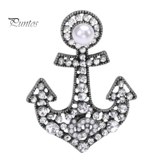 

Мужская брошь в военно-морском стиле из изысканного сплава со стразами, декор из искусственного жемчуга, унисекс, противоскользящая, высококачественная булавка для одежды, сумка для ювелирных изделий, шляпа, шарф серебряный