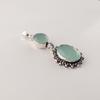 Aqua Chalcedony Gemstone 925 Sterling Silver Charm Pendant 1.7" Birthday Gift For Her  VPP-4-16