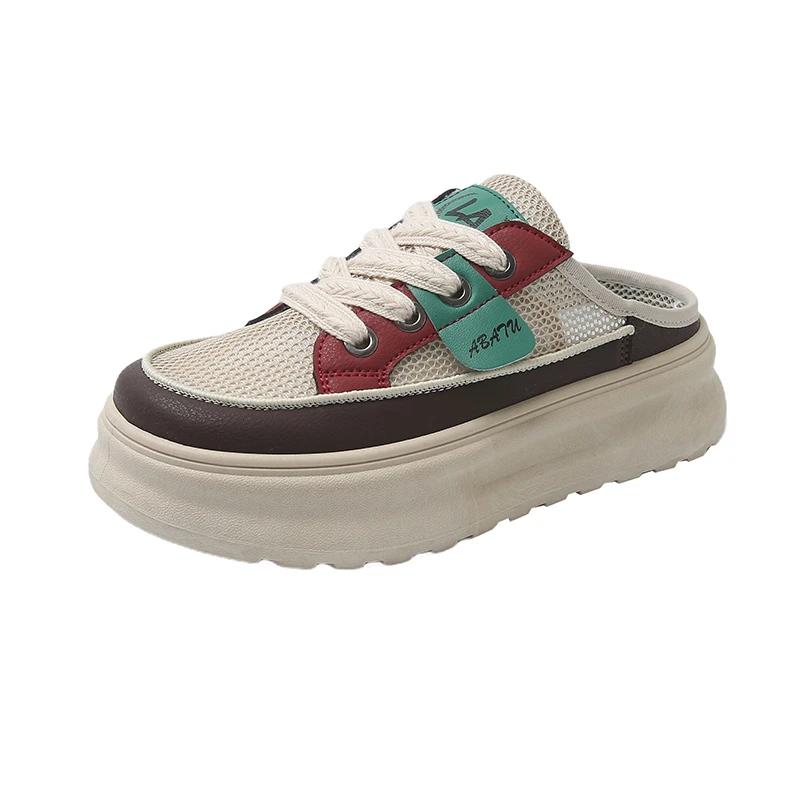 Fashion Ladies Shoes 2025 New Closed Toe Women's Slippers Fashion Lace-up Hot Sale Mesh Outdoor Best Seller Comfortable Casual Shoes